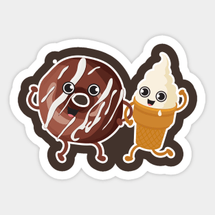 Chocolate Donut + Ice cream Sticker